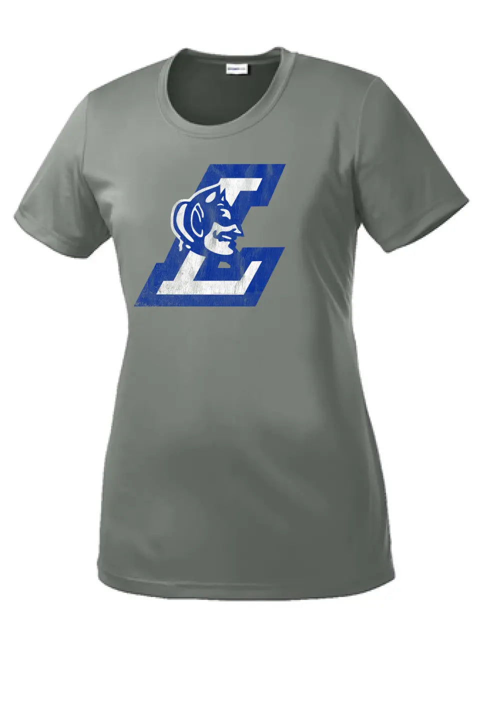 Lisbon Blue Devils Logo L Distressed Ladies PosiCharge Competitor Tee