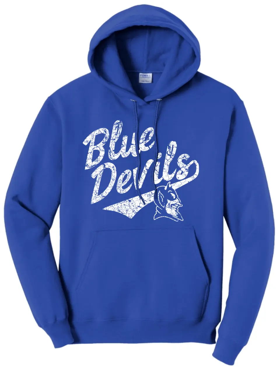 Lisbon Blue Devils Script Distressed Core Fleece Hoodie