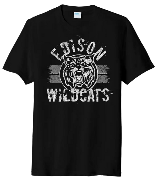 Edison Wildcat 2023-03 Distressed Tri-Blend Tee