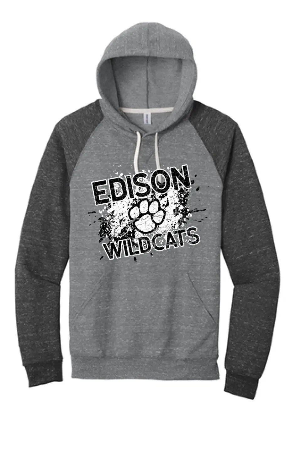 Edison Splatter Jerzees Snow Heather French Terry Raglan Hoodie
