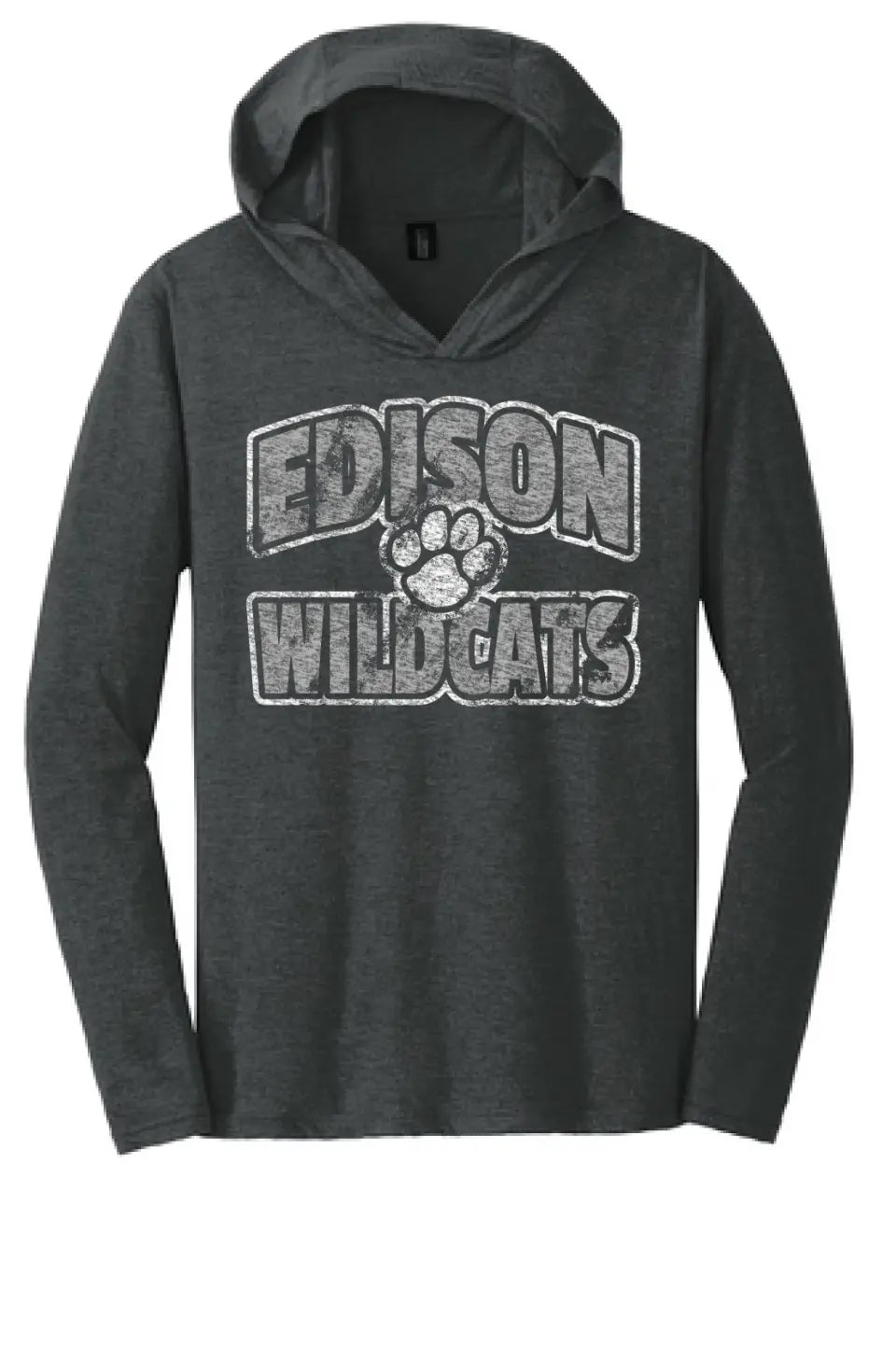 Edison Distressed Paw Perfect Tri-Long Sleeve Hoodie