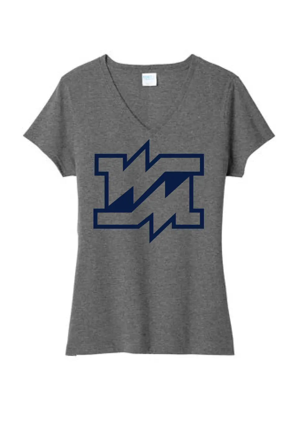 Weirton Madonna Logo Ladies Tri-Blend V-Neck Tee