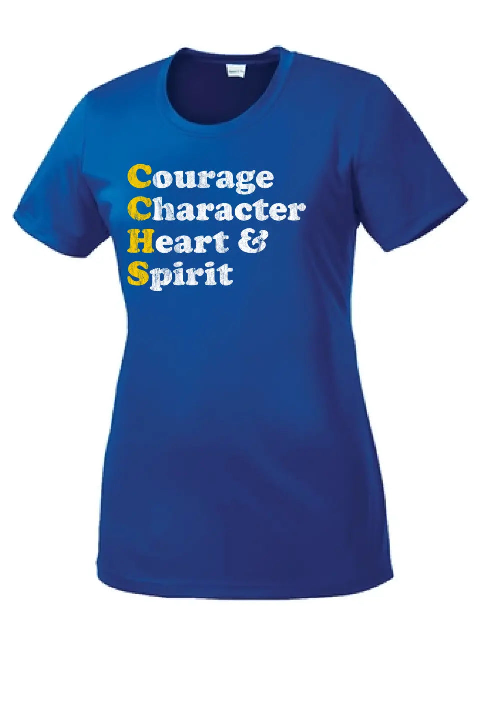 Steubenville Catholic Central Courage Character Heart Spirit Ladies Competitor Tee