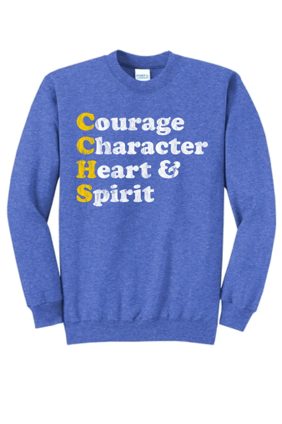 Steubenville Catholic Central Courage Character Heart Spirit Core Fleece Crewneck Sweatshirt
