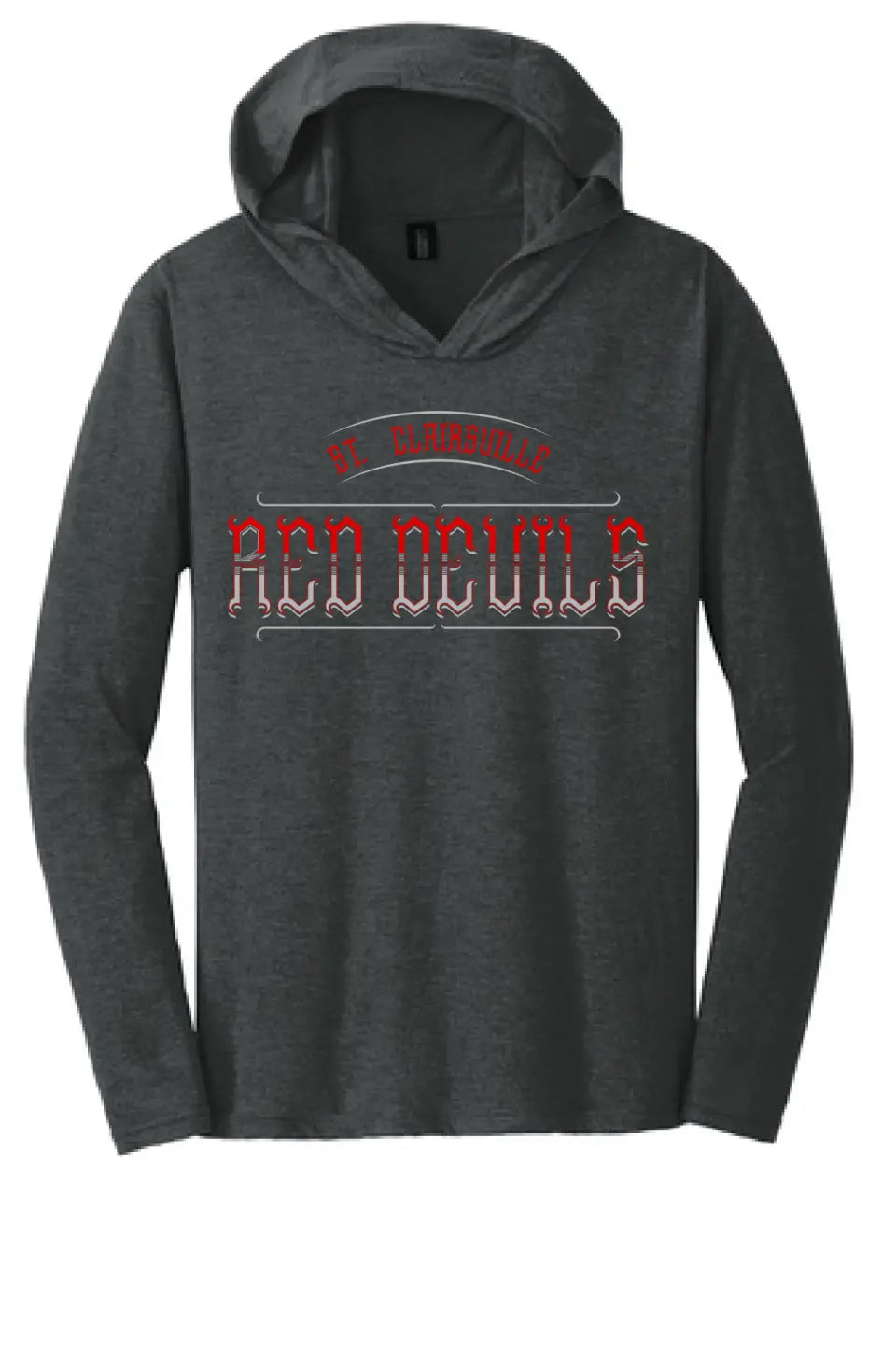 St. Clairsville Vintage Red Devils Perfect Tri-Long Sleeve Hoodie