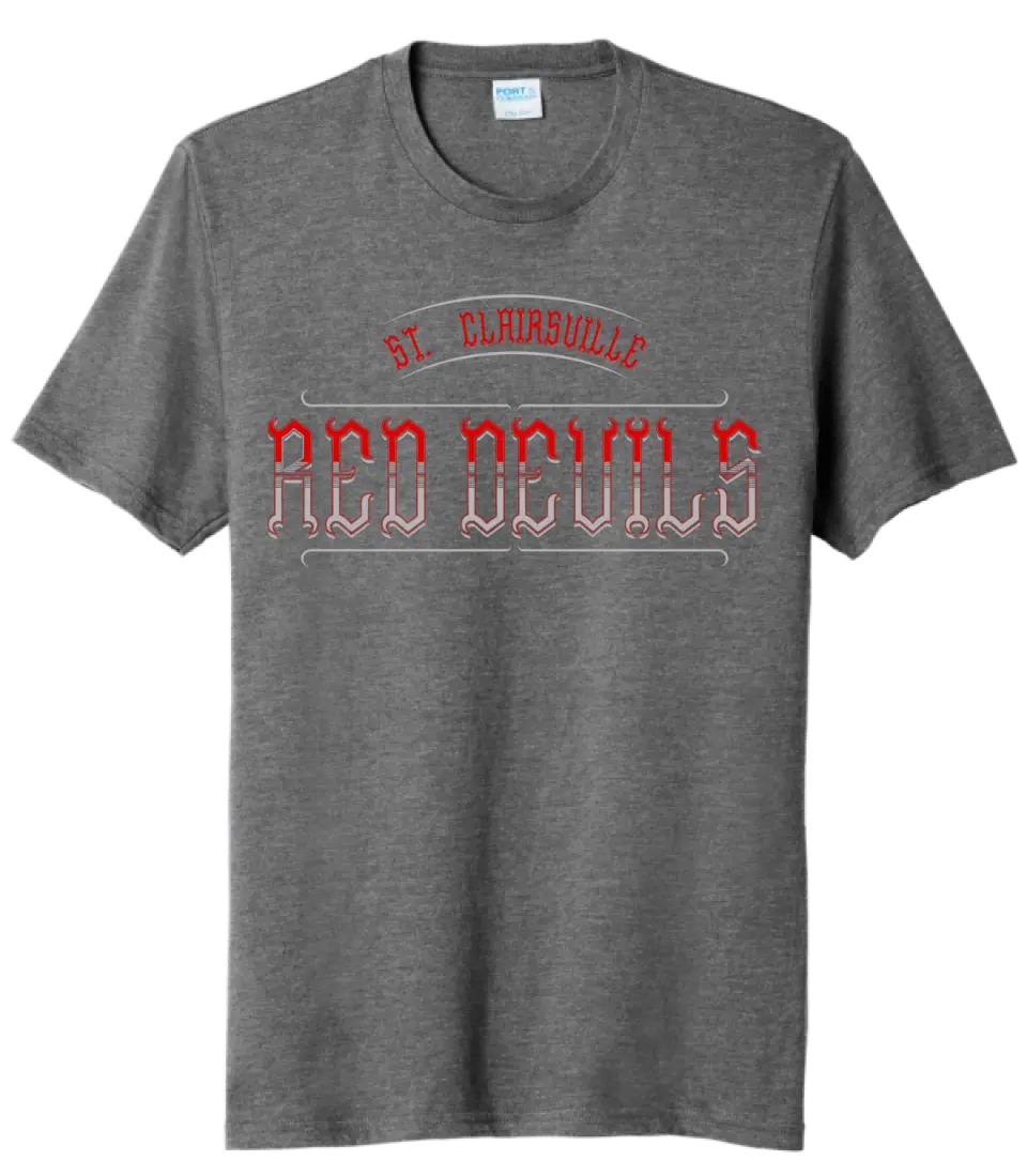 St. Clairsville Vintage Red Devils Tri-Blend Tee