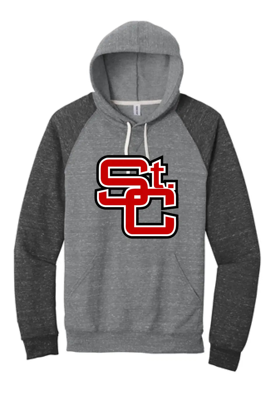 St. Clairsville St. C Logo Jerzees Snow Heather French Terry Raglan Hoodie