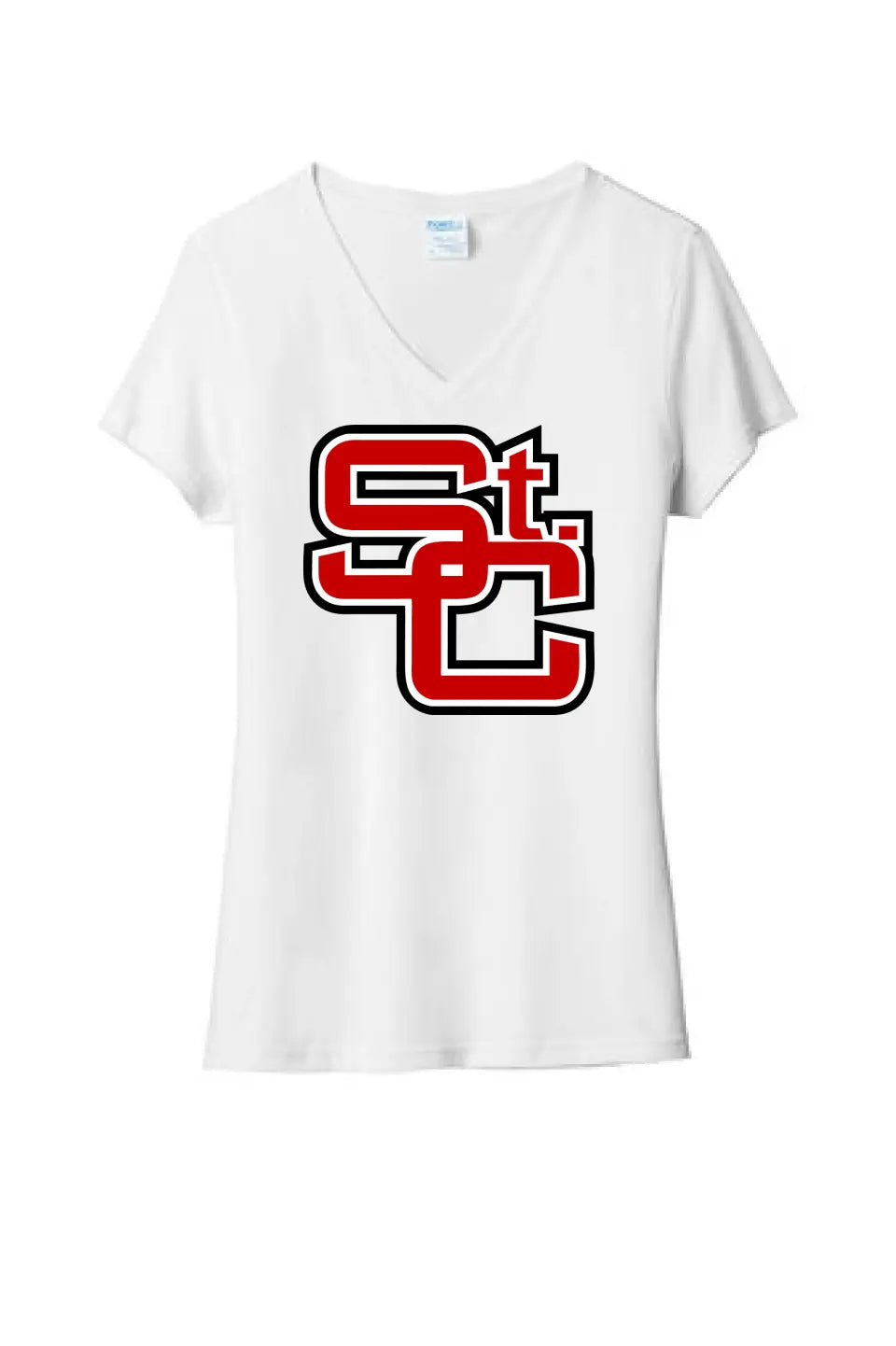 St. Clairsville St. C Logo Ladies Tri-Blend V-Neck Tee