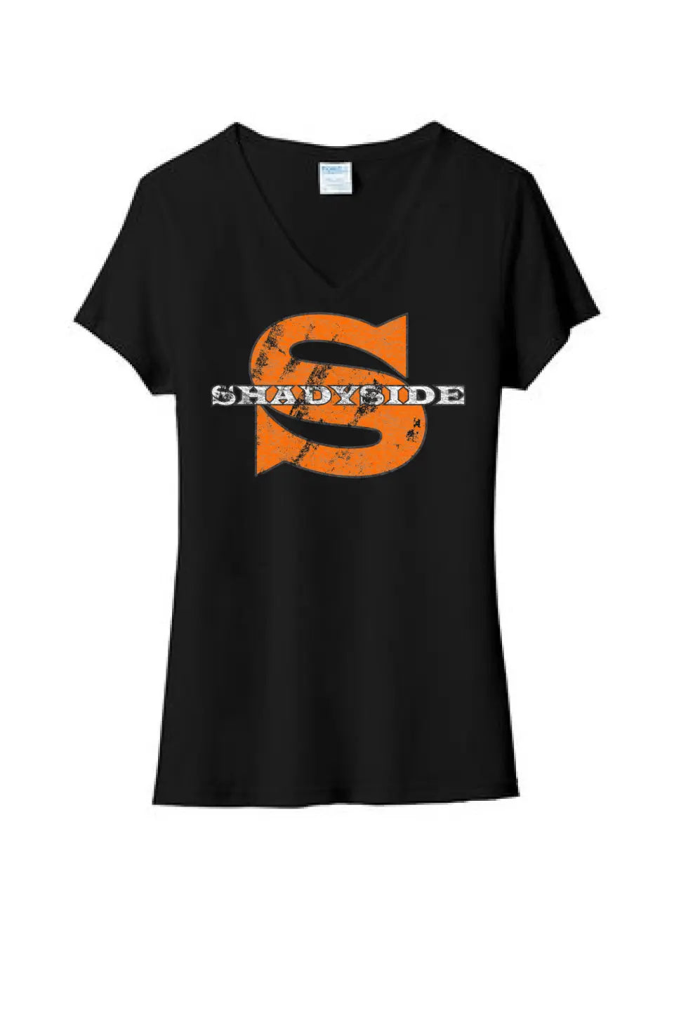 Shadyside Distressed Wide Latin Ladies Tri-Blend V-Neck Tee