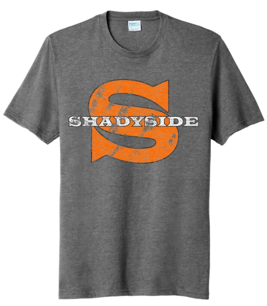 Shadyside Distressed Wide Latin Tri-Blend Tee