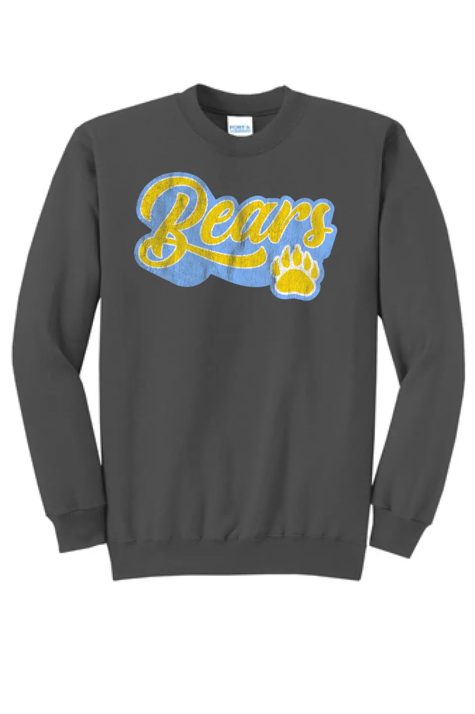 Oak Glen Distressed Script with Paw Core Fleece Crewneck Sweatshirt