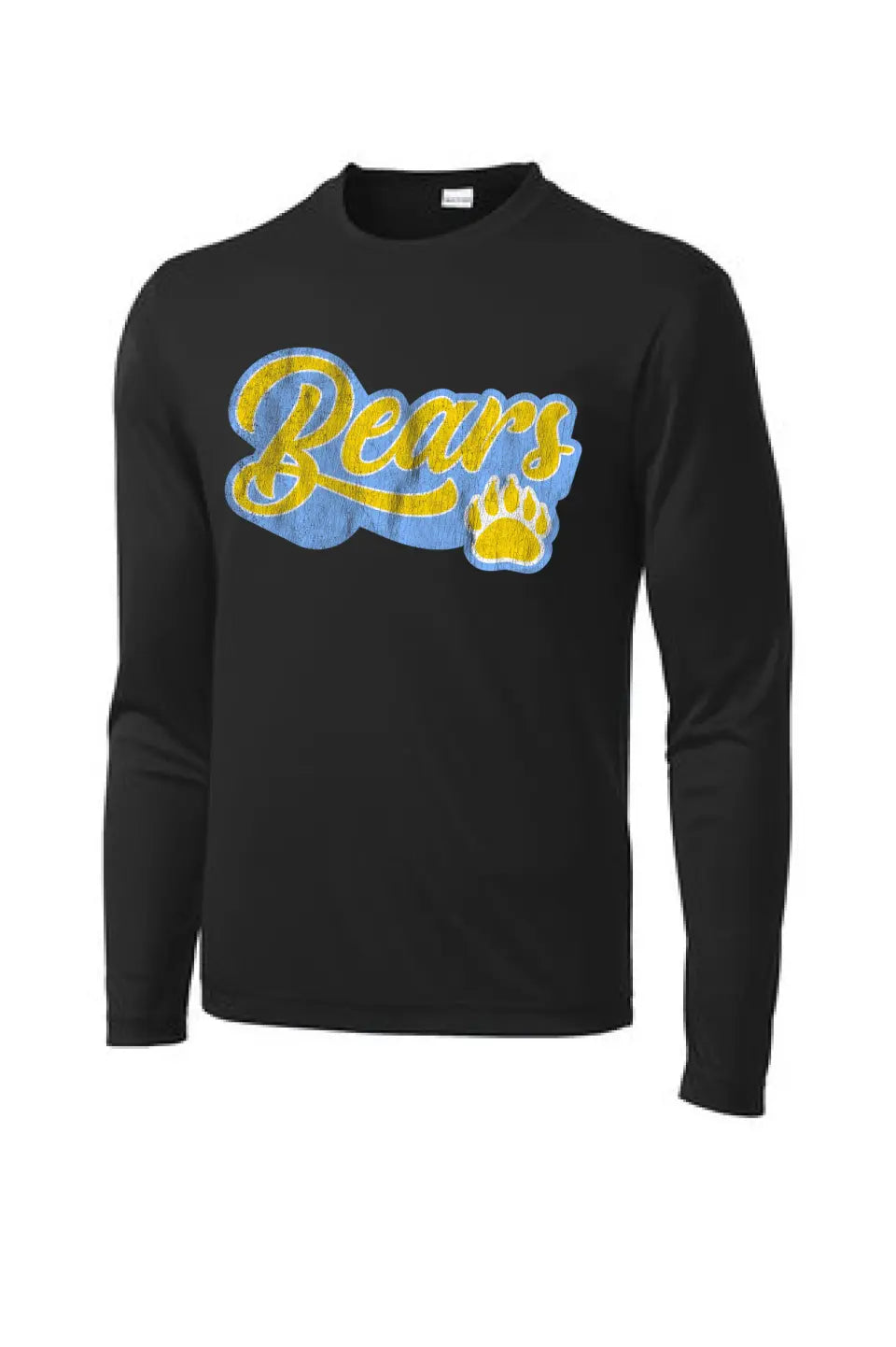 Oak Glen Distressed Script with Paw Long Sleeve PosiCharge Competitor Tee