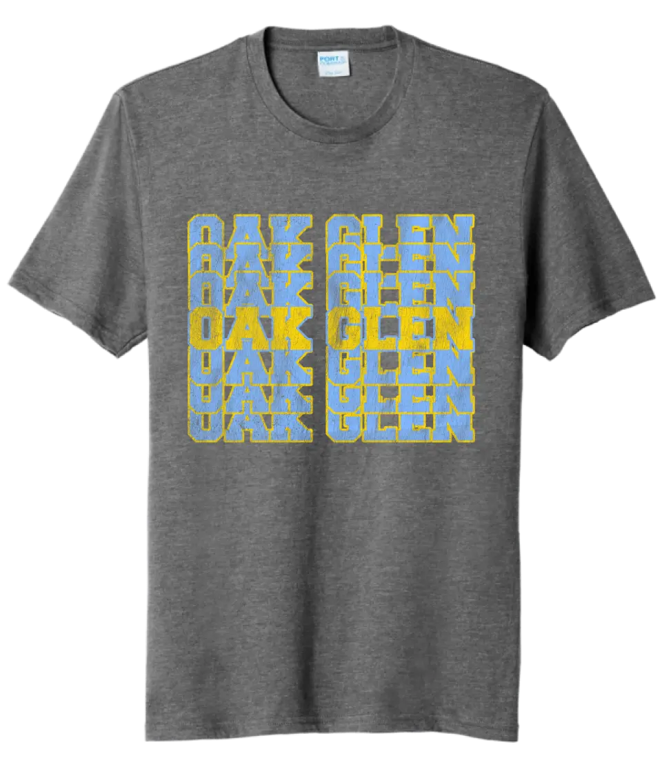 Oak Glen Distressed Repeating Tri-Blend Tee