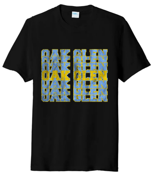 Oak Glen Distressed Repeating Tri-Blend Tee