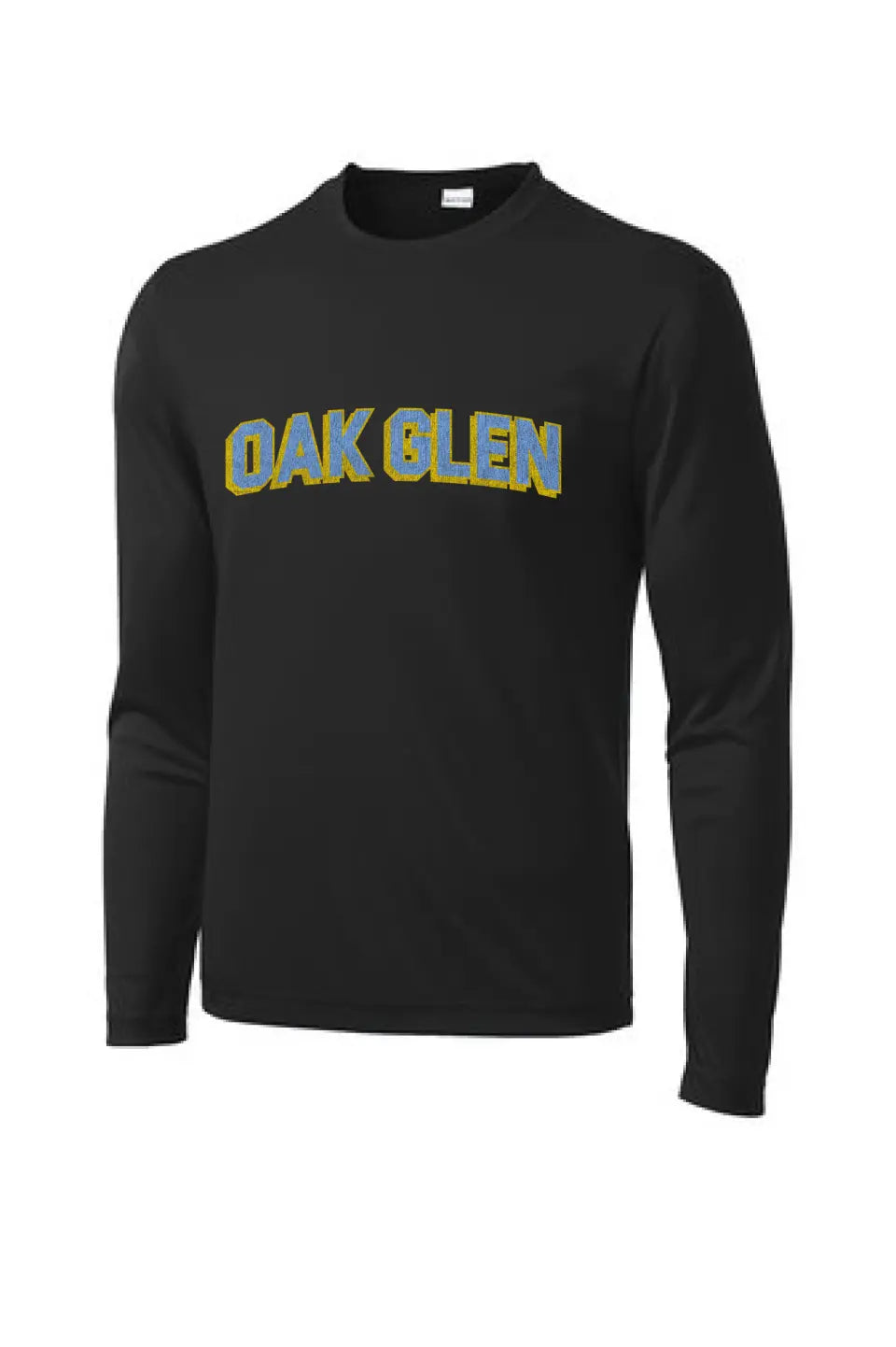 Oak Glen Distressed Letters Long Sleeve PosiCharge Competitor Tee