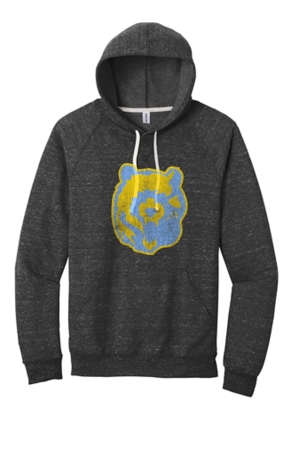 Oak Glen Distressed Bear Snow Heather French Terry Raglan Hoodie