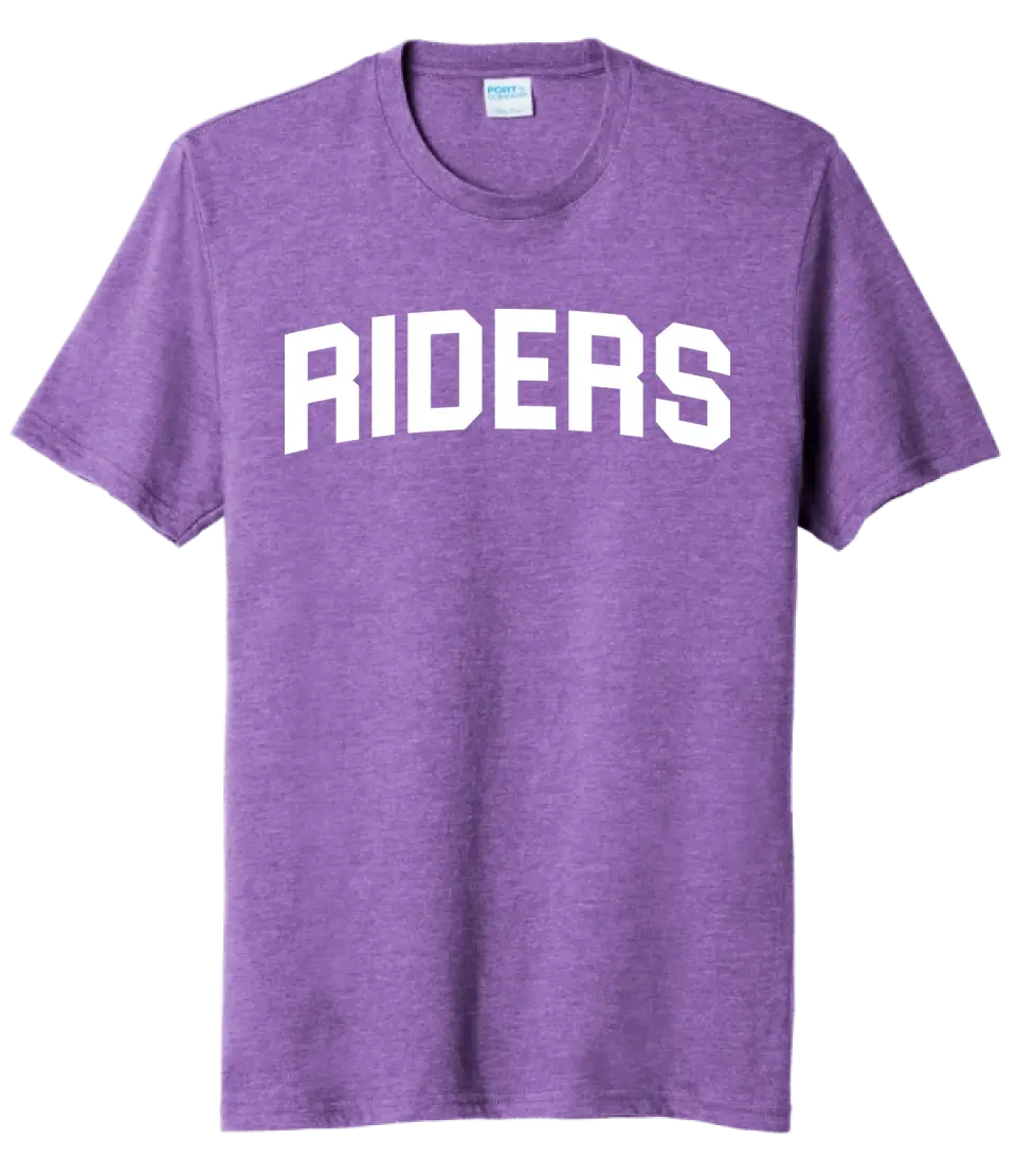 Martins Ferry Riders White Letters Tri-Blend Tee