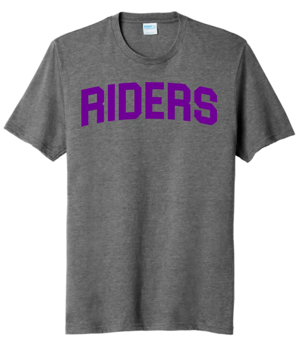 Martins Ferry Riders Purple Letters Tri-Blend Tee