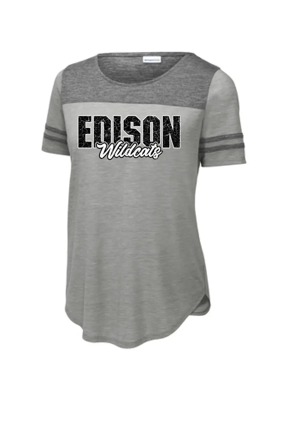 Edison Cracked Ladies PosiCharge Tri-Blend Wicking Fan Tee