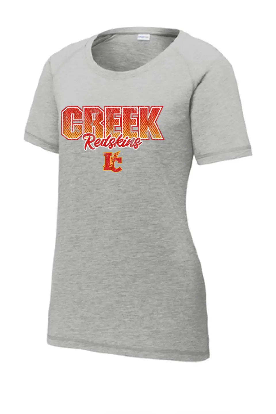 Indian Creek 2023-02 Ladies PosiCharge Tri-Blend Wicking Scoop Neck Raglan Tee