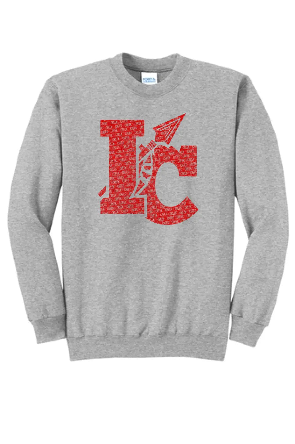 Indian Creek Distressed IC Text Core Fleece Crewneck Sweatshirt