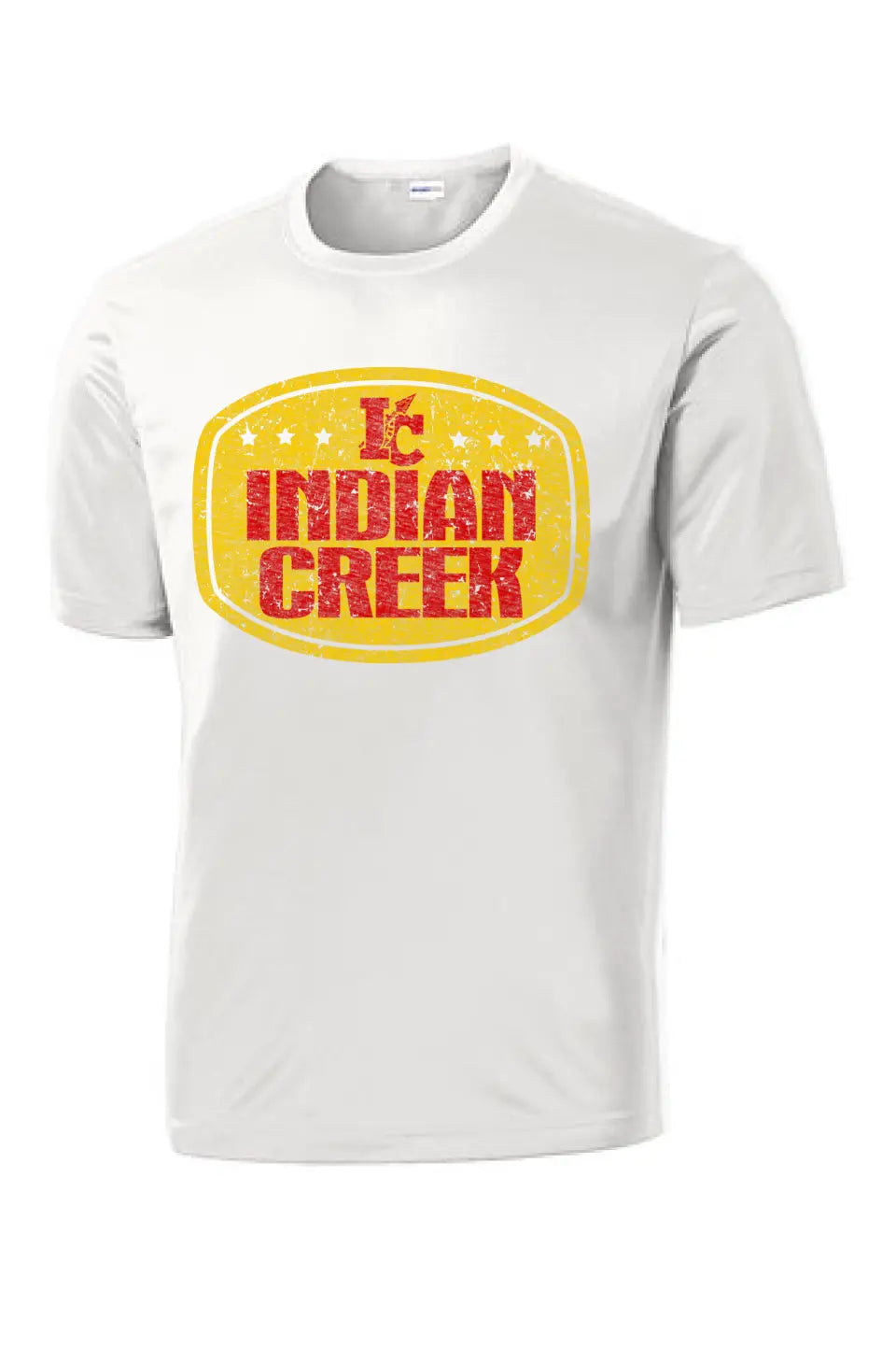Indian Creek Distressed Badge PosiCharge Competitor Tee