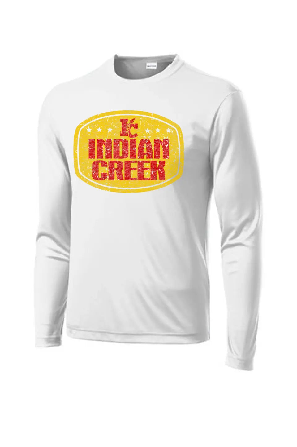 Indian Creek Distressed Badge Long Sleeve PosiCharge Competitor Tee