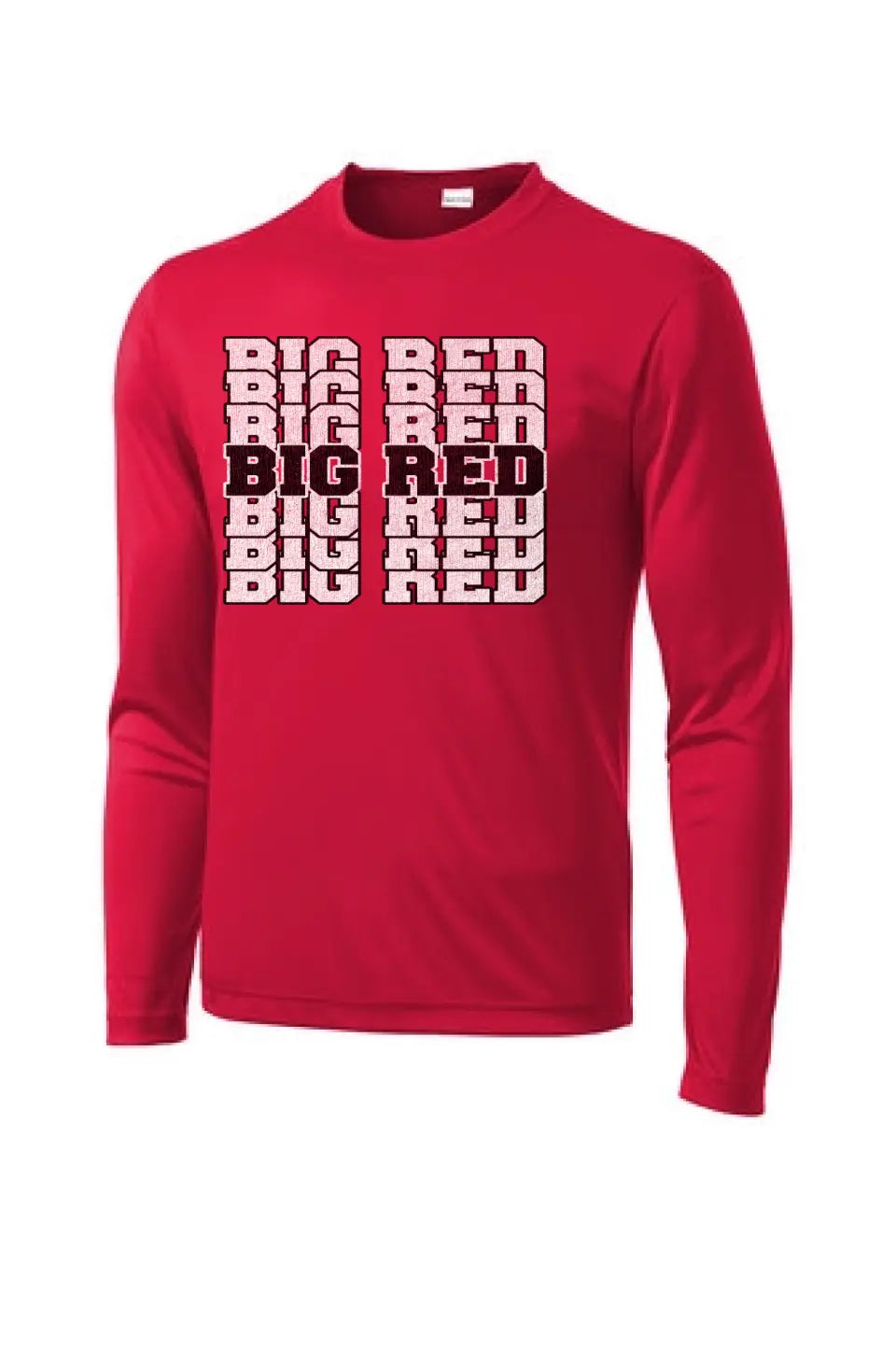 Steubenville Big Red Repeat Design Long Sleeve PosiCharge Competitor Tee