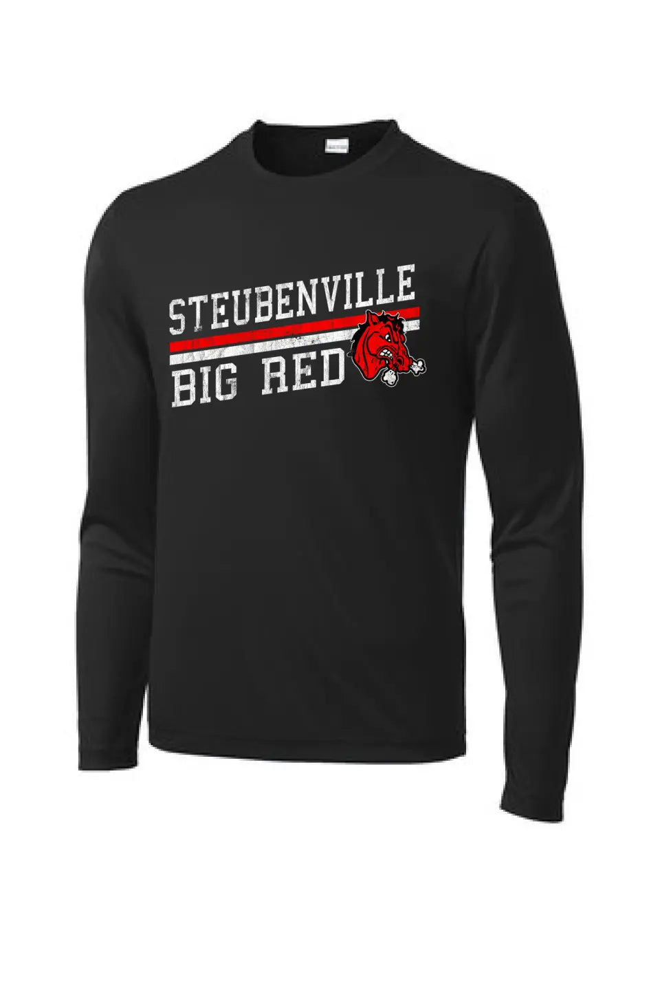 Steubenville Big Red Distressed Elevate Long Sleeve PosiCharge Competitor Tee