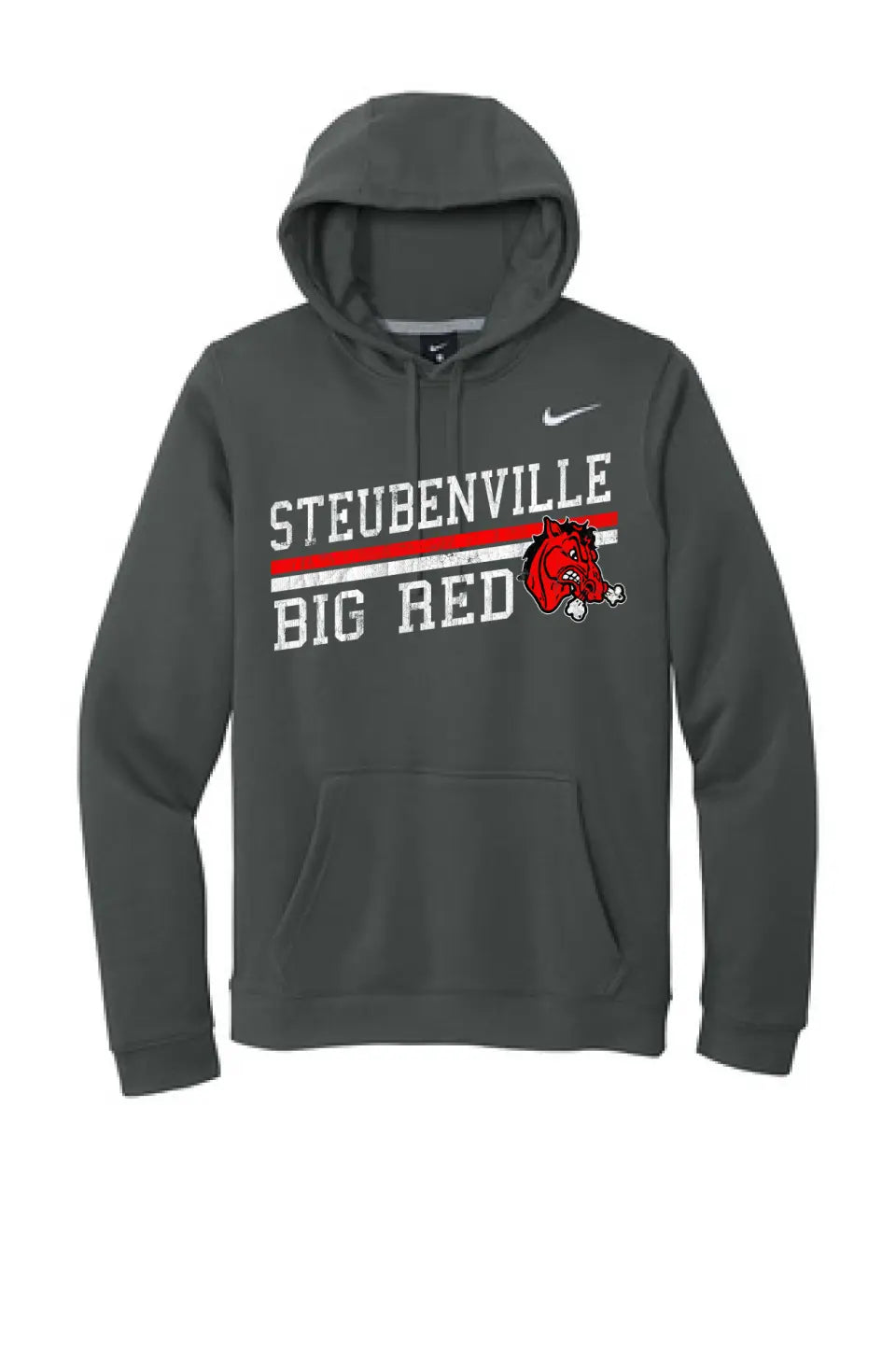 Steubenville Big Red Distressed Elevate Nike Club Fleece Pullover Hoodie