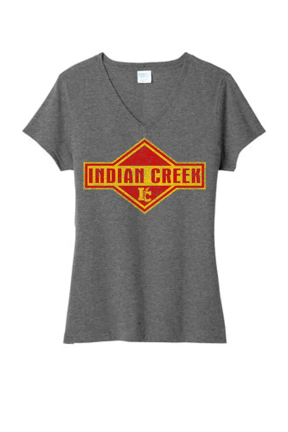 Indian Creek Distressed Flash Ladies Tri-Blend V-Neck Tee