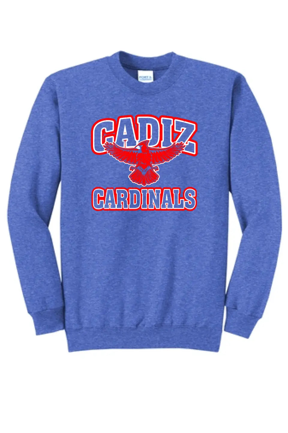 Cadiz Cardinals Distressed Wings Core Fleece Crewneck Sweatshirt