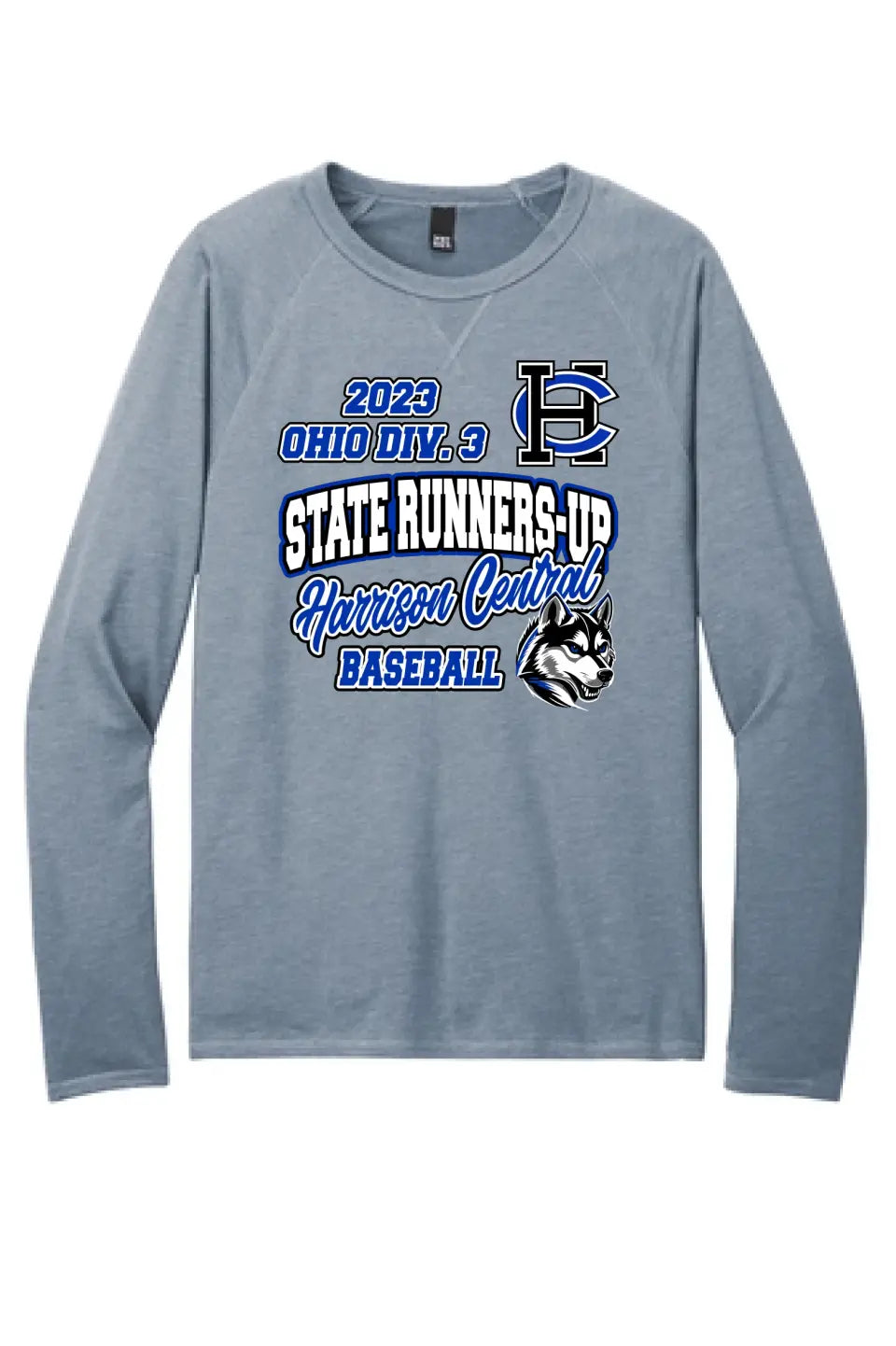 Harrison Central Baseball 2023 State Runners-Up Featherweight French Terry Long Sleeve Crewneck