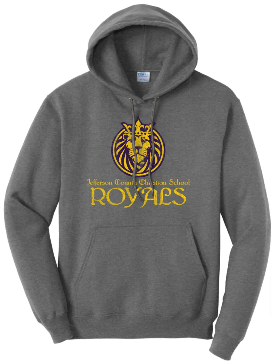 Jefferson County Christian School Round Lion Distressed Core Fleece Hoodie