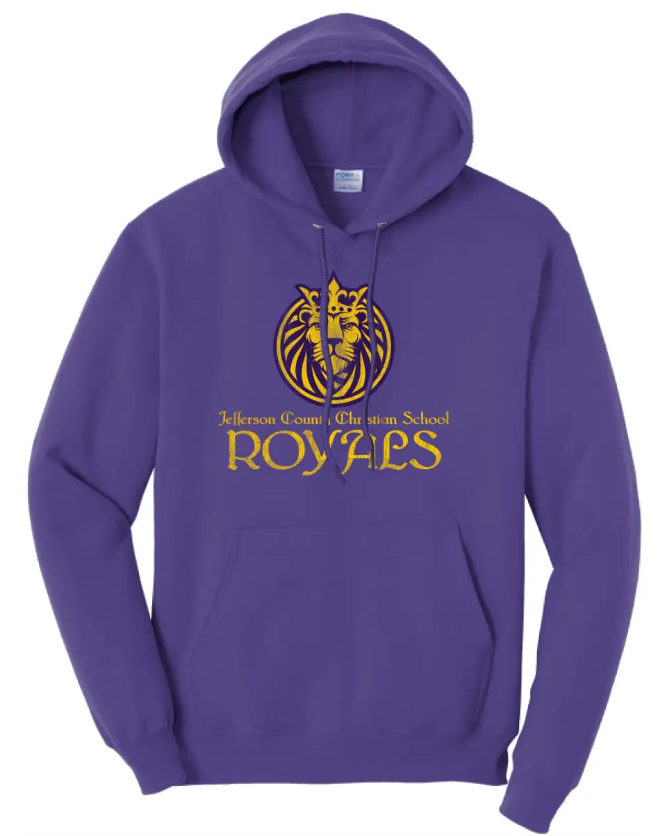 Jefferson County Christian School Round Lion Distressed Core Fleece Hoodie