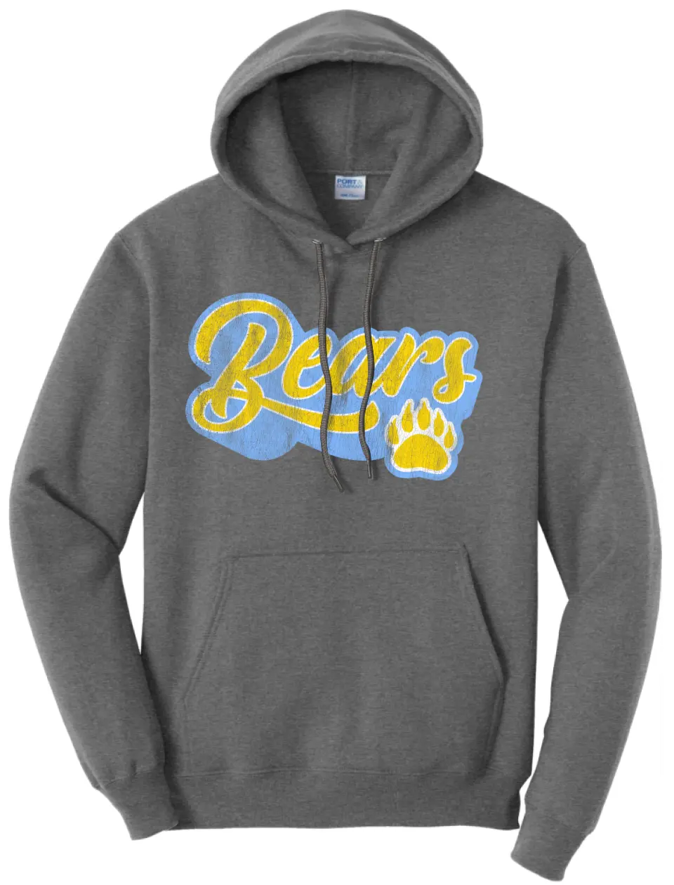 Oak Glen Distressed Scrip with Paw Core Fleece Hoodie