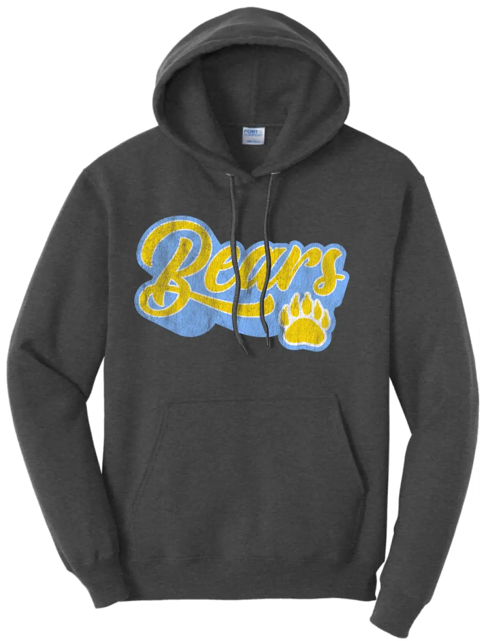 Oak Glen Distressed Scrip with Paw Core Fleece Hoodie