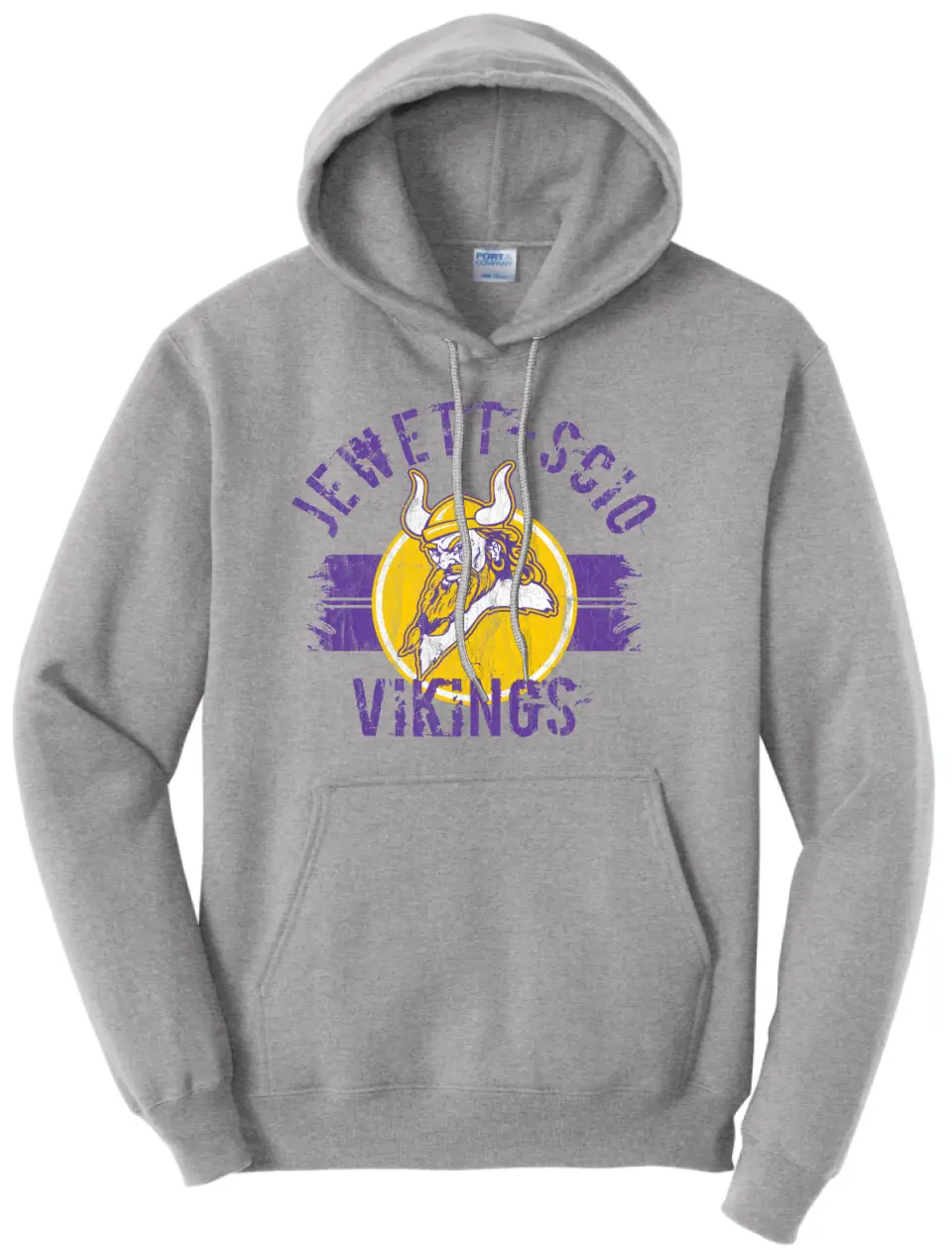 Jewett-Scio Vikings Stripes Distressed Design Core Fleece Hoodie