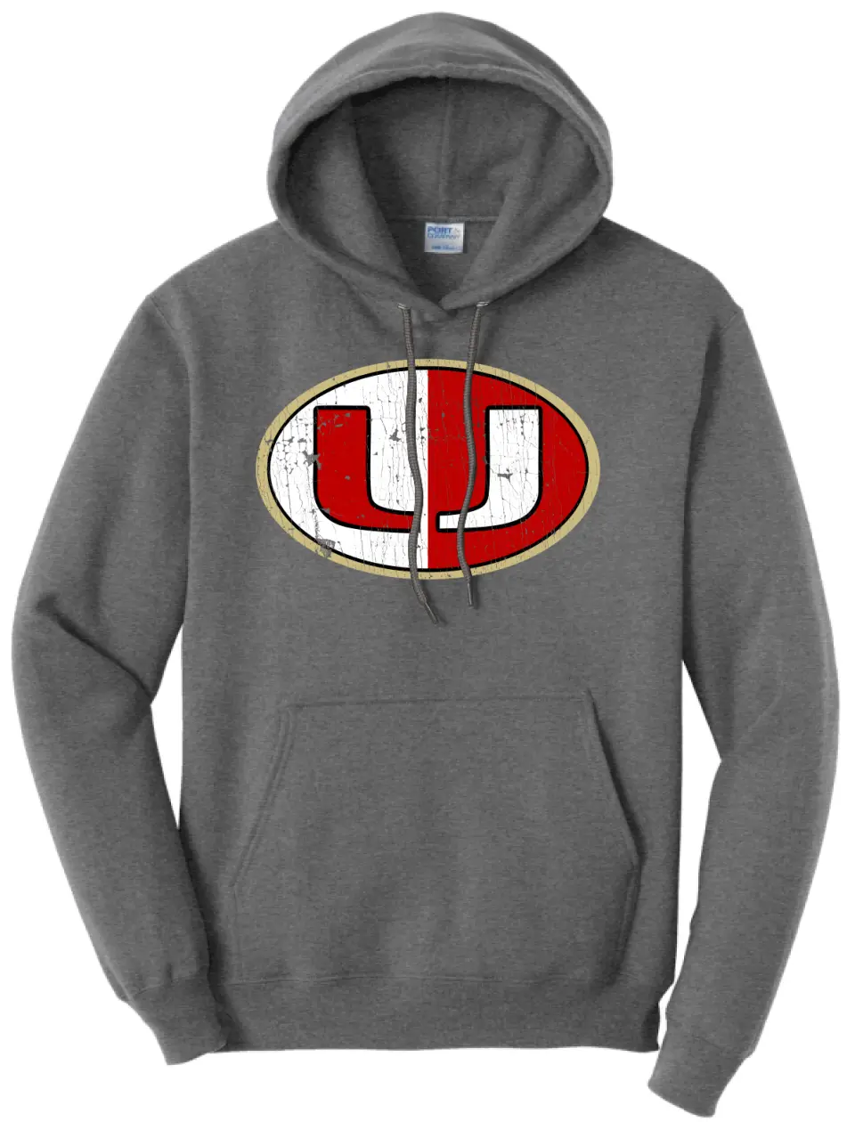 University Distressed Logo Core Fleece Hoodie