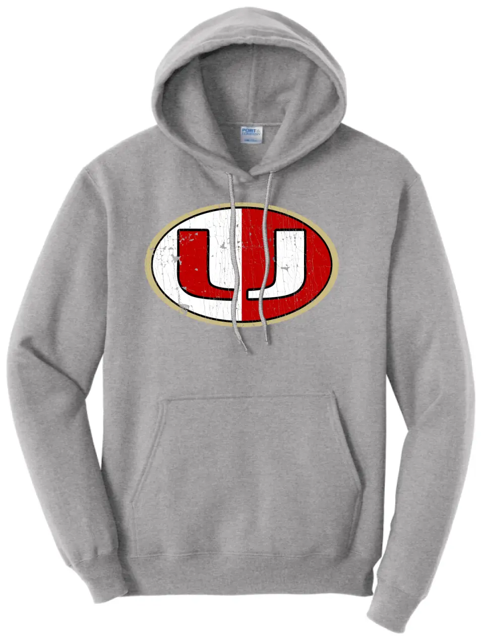 University Distressed Logo Core Fleece Hoodie