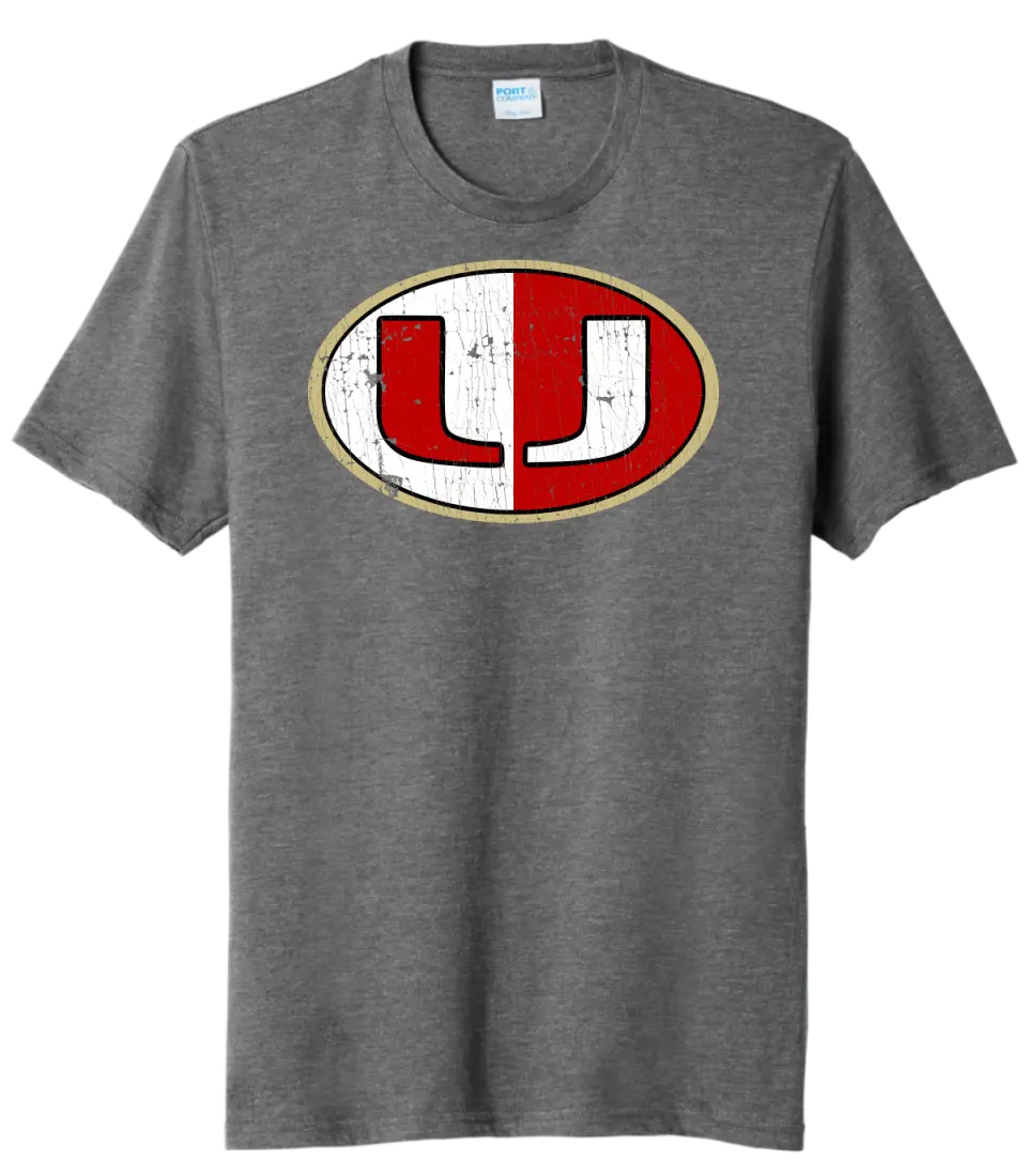 University Distressed Logo Tri-Blend Tee