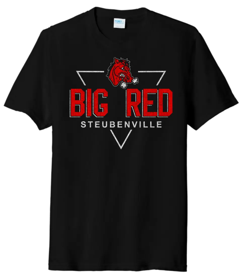 Steubenville Big Red Distressed Tri Badge Tri-Blend Tee