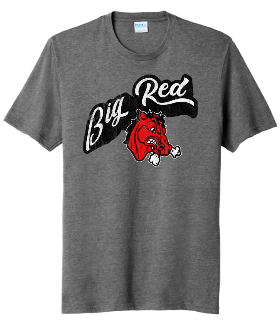 Steubenville Big Red Distressed Twisted Script Tri-Blend Tee
