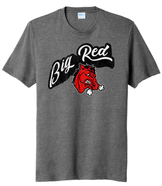 Steubenville Big Red Distressed Twisted Script Tri-Blend Tee