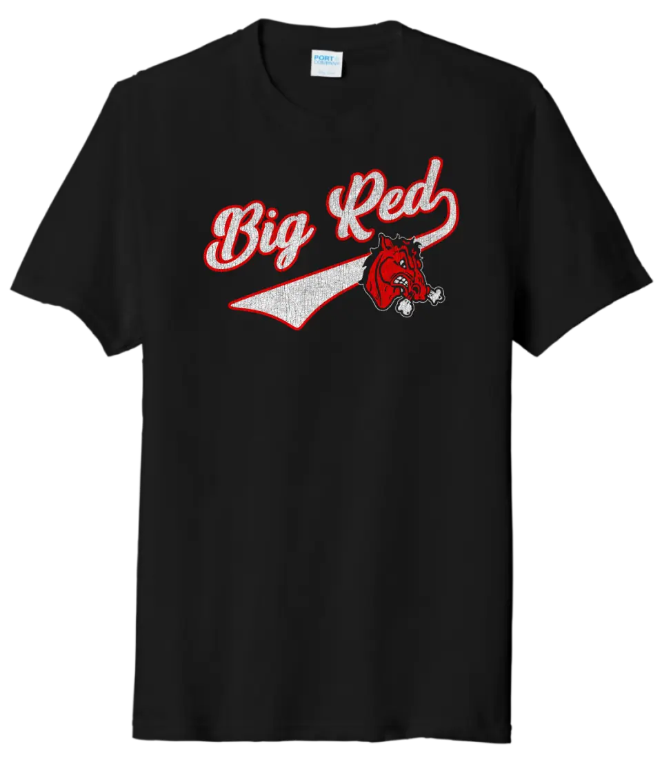 Steubenville Big Red Distressed Tail Script Tri-Blend Tee