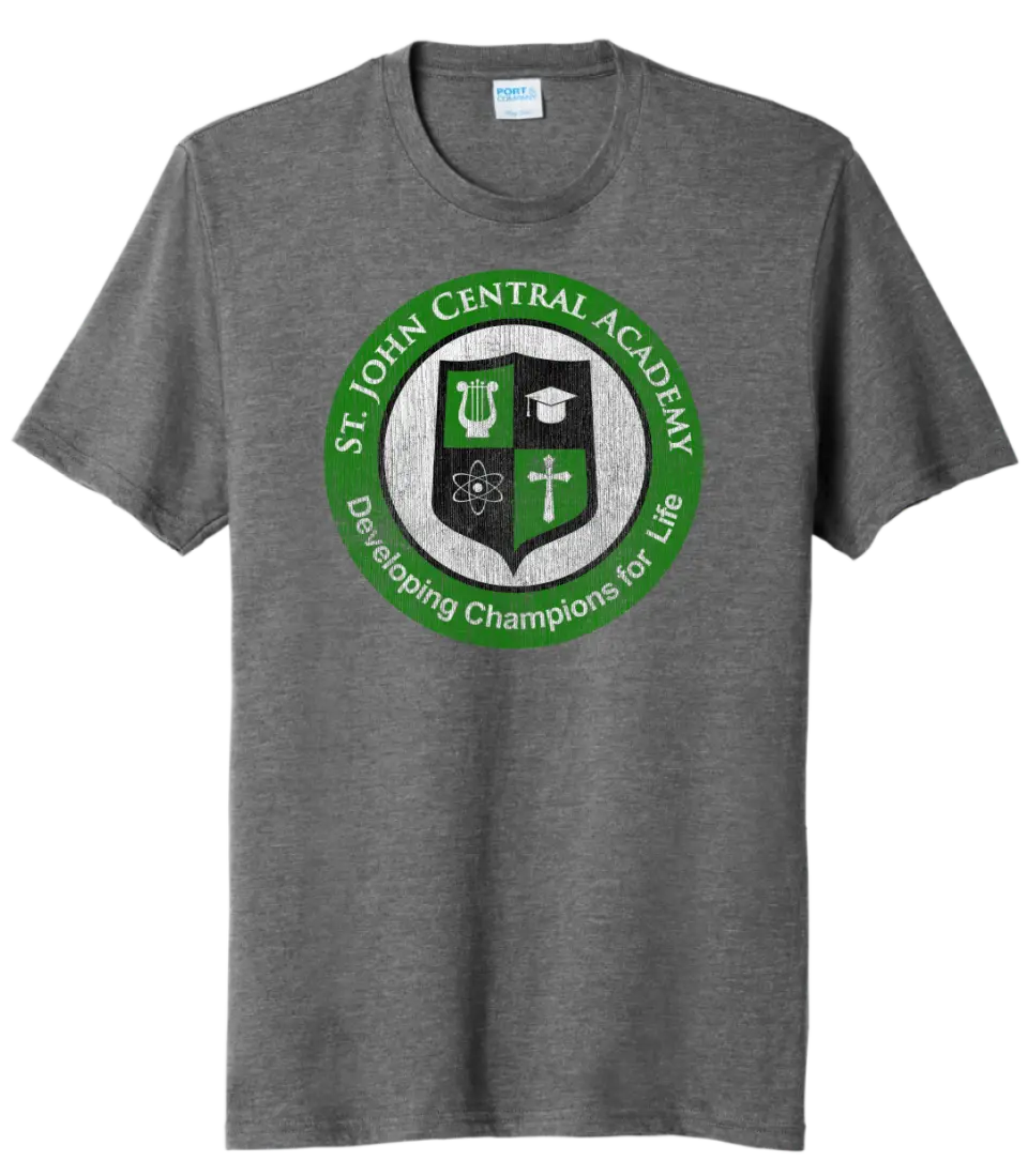 St. John Academy Distressed Logo Tri-Blend Tee