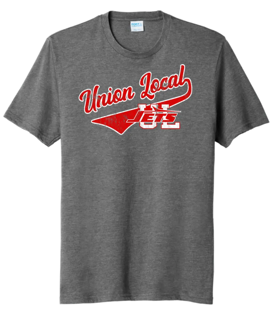 Union Local Jets Script Tail Distressed Tri-Blend Tee