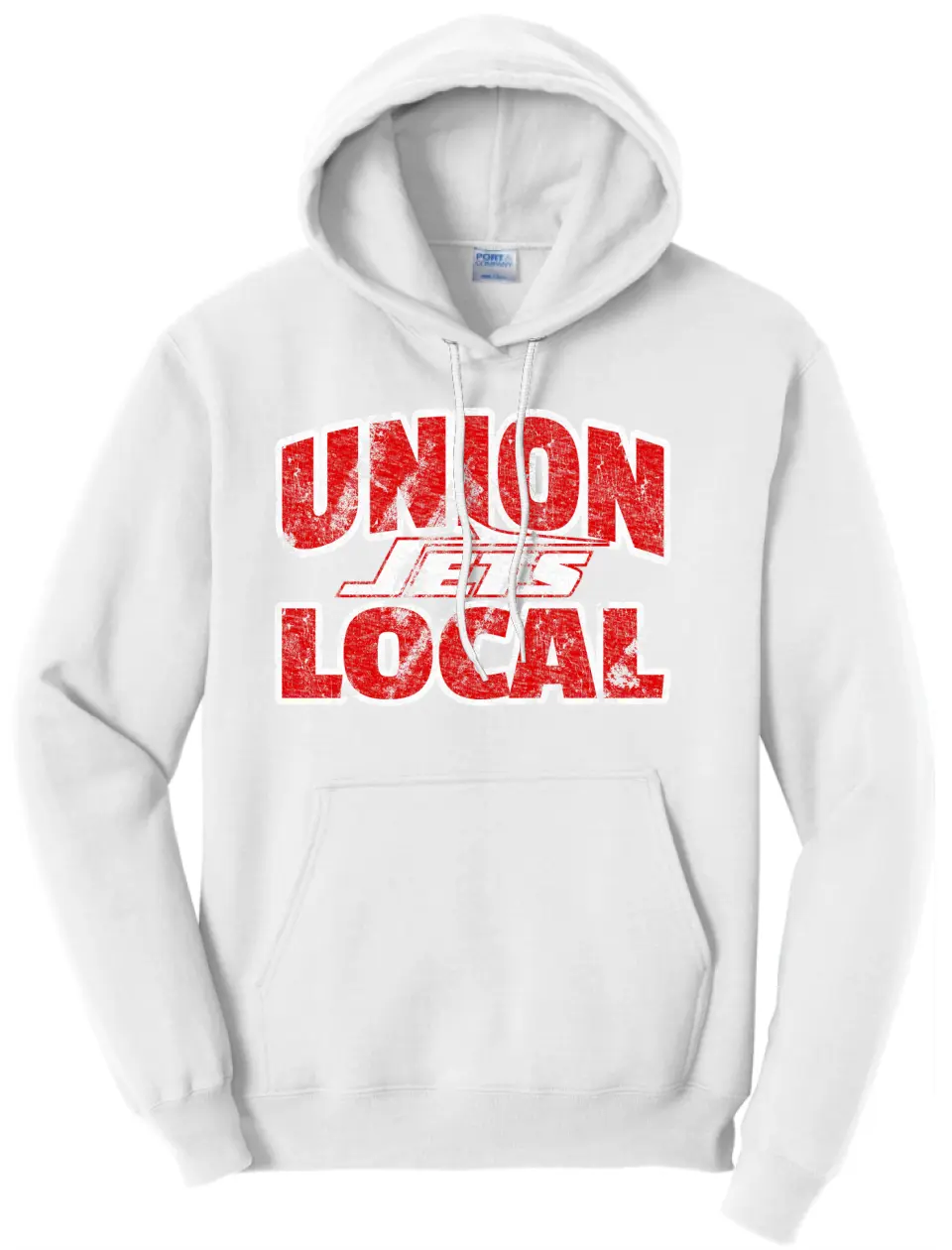 Union Local Jets Bold Distressed Core Fleece Hooded Sweatshirt