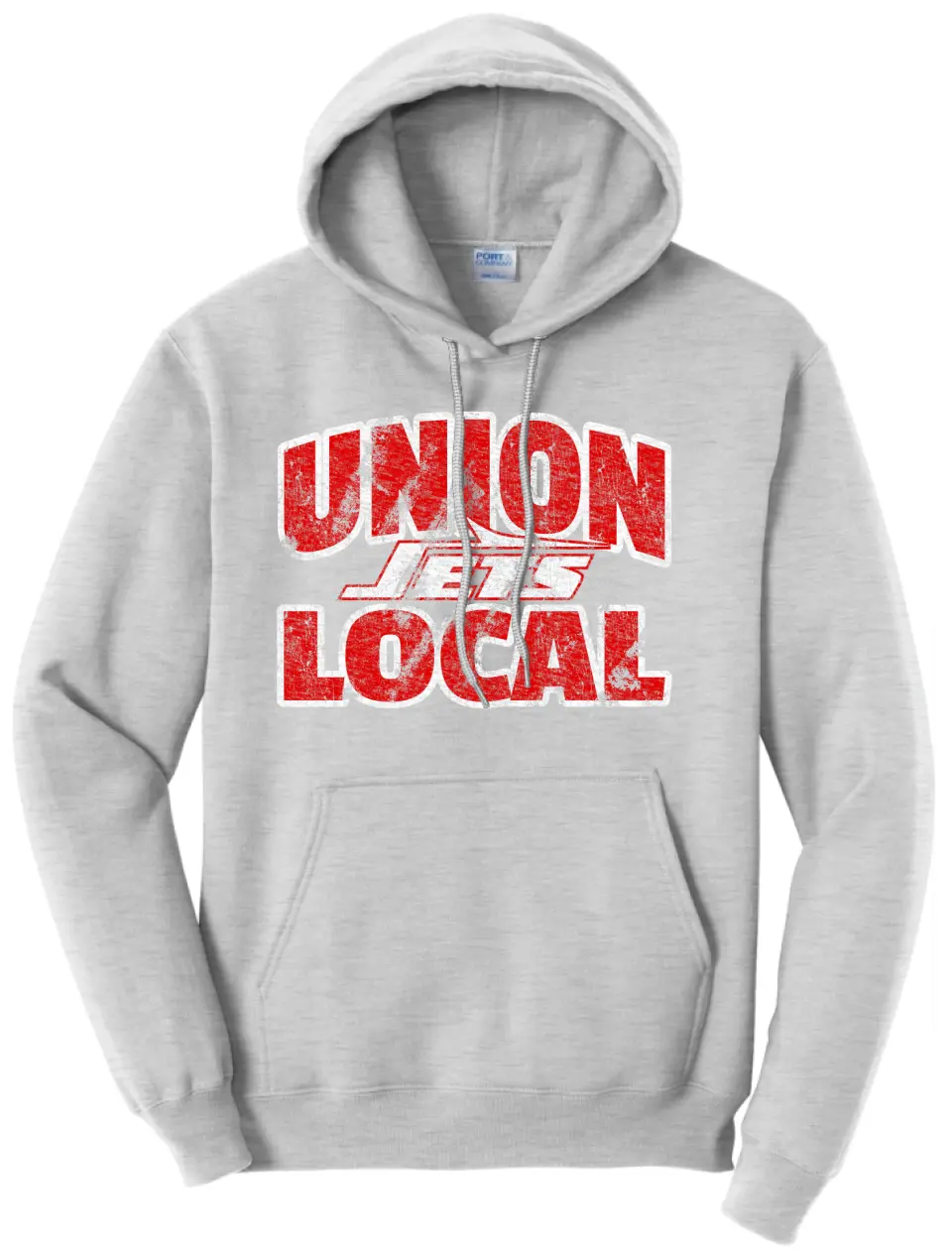 Union Local Jets Bold Distressed Core Fleece Hooded Sweatshirt
