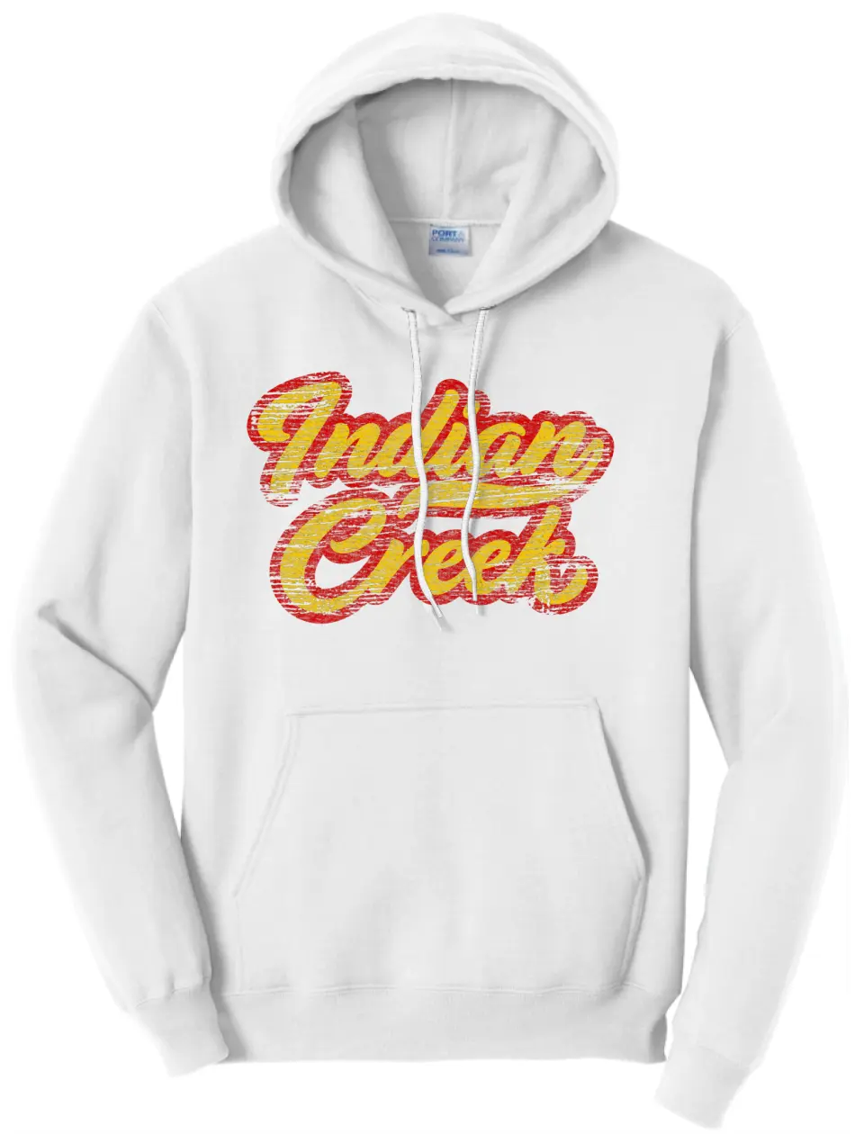 Indian Creek Distressed Script Tail Core Fleece Hoodie